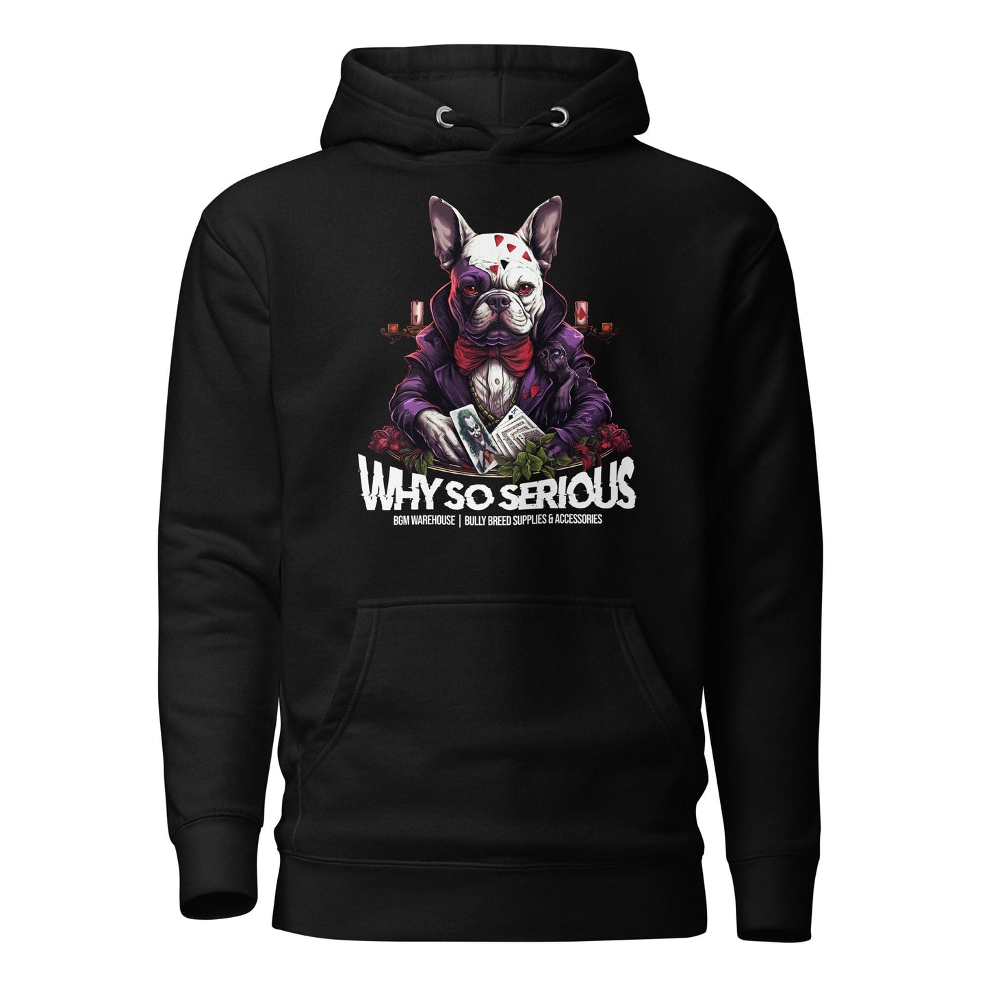 Why So Serious - Joker Inspired French Bulldog Hoodie - BGM Warehouse - American Bully Magazines and Supplies