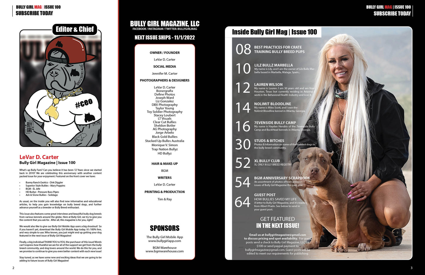 Bully Girl Magazine Issue 100 - 12 Year Anniversary Edition - (SHIPS SEPT. 5TH, 2022)