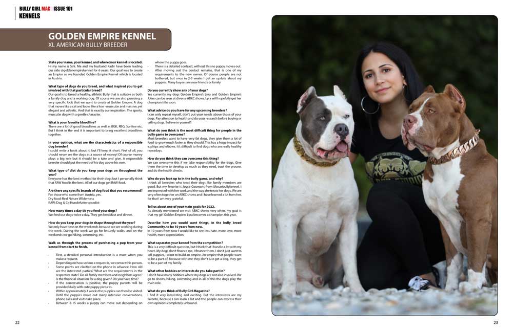 Bully Girl Magazine Issue 101 (Last few Copies) - BGM Warehouse - American Bully Magazines and Supplies