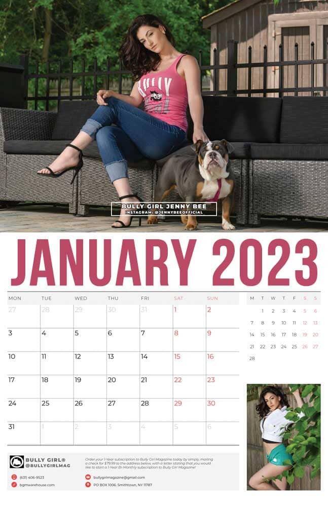 Bully Girl Magazine 2023 Calendar Slot - BGM Warehouse - American Bully Magazines and Supplies